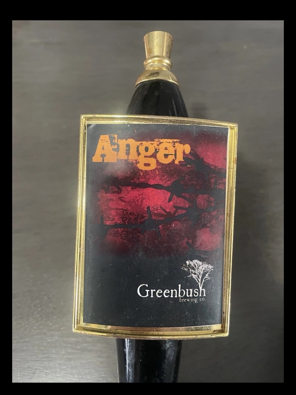 Greenbush Brewing Company Anger Beer Tap Handle